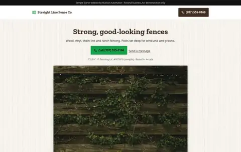 Straight Line Fence Co. Basic sample