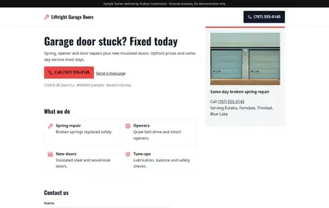 Liftright Garage Doors Basic sample