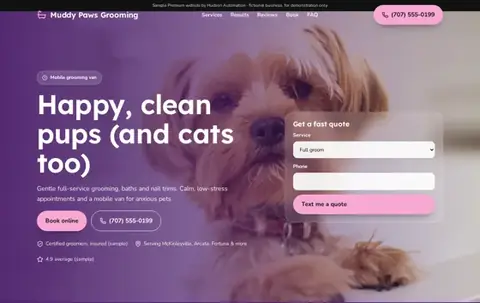 Muddy Paws Grooming Premium sample